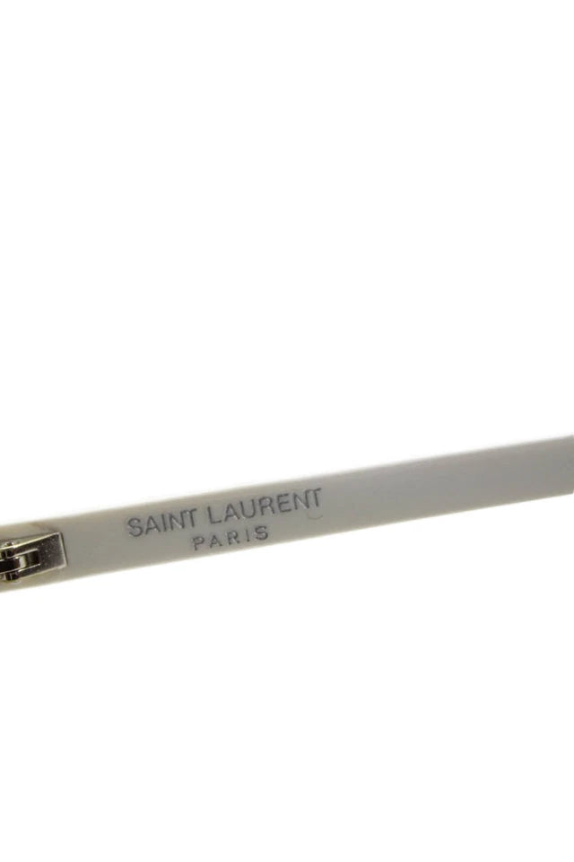 Saint Laurent Paris. Solid White Square Frame Classic Sunglasses