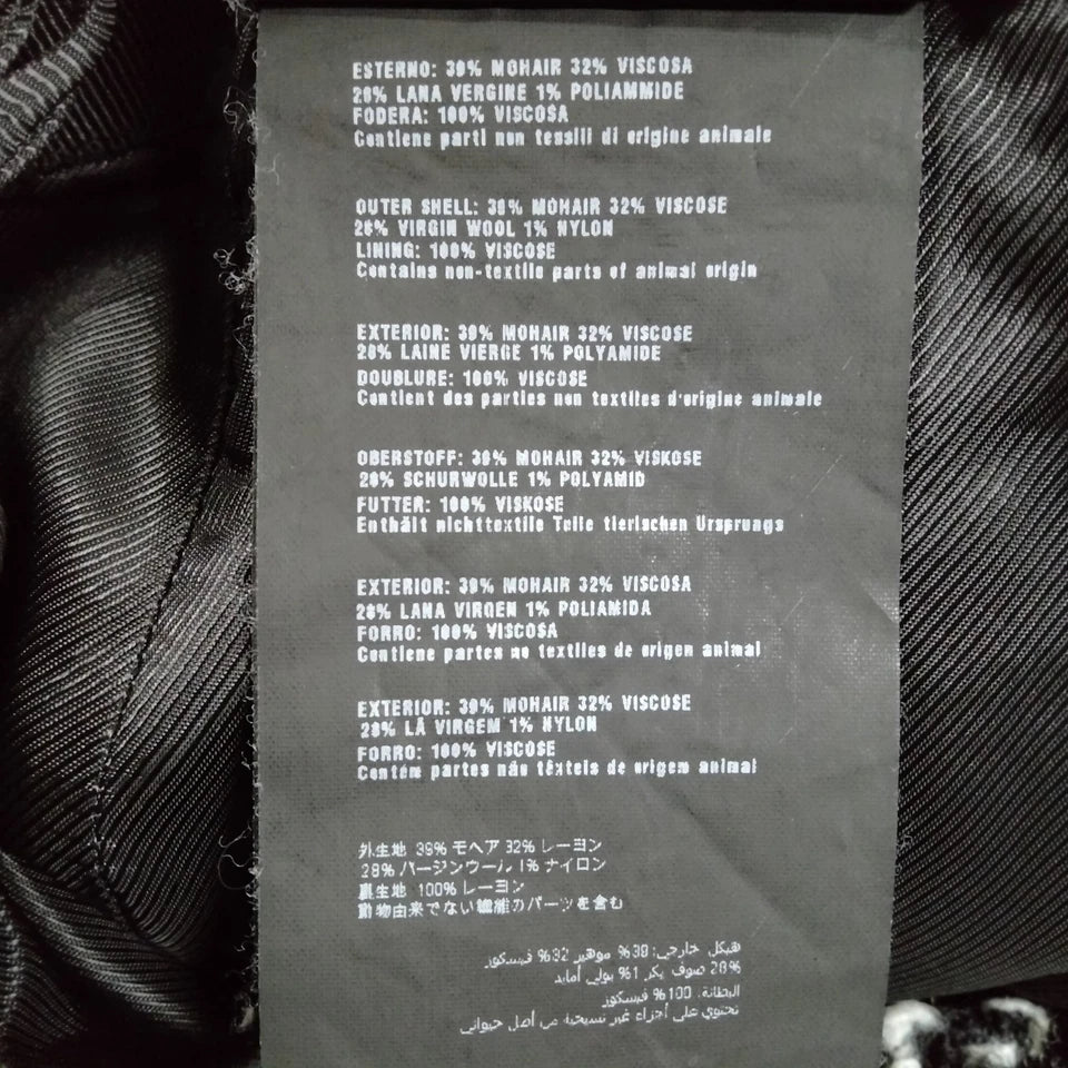 Prada Italy. B/W Rayon, Mohair, Wool Mini Skirt