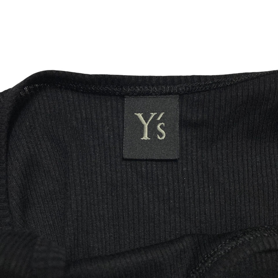 Y's Yohji Yamamoto Japan. Black Hem Layered Rib Knit Cut and Sew Dress