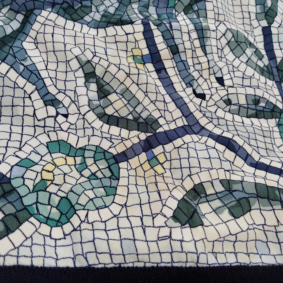 Hermes Paris. Vintage Silk/Cotton Scarf Print Top