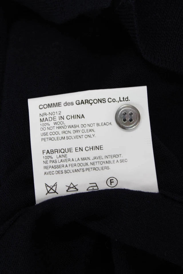 Comme Des Garcons Japan. GIRL (BY HYSTERIC GLAMOUR DESIGN) Dark Blue Floral Wool Button Cardigan