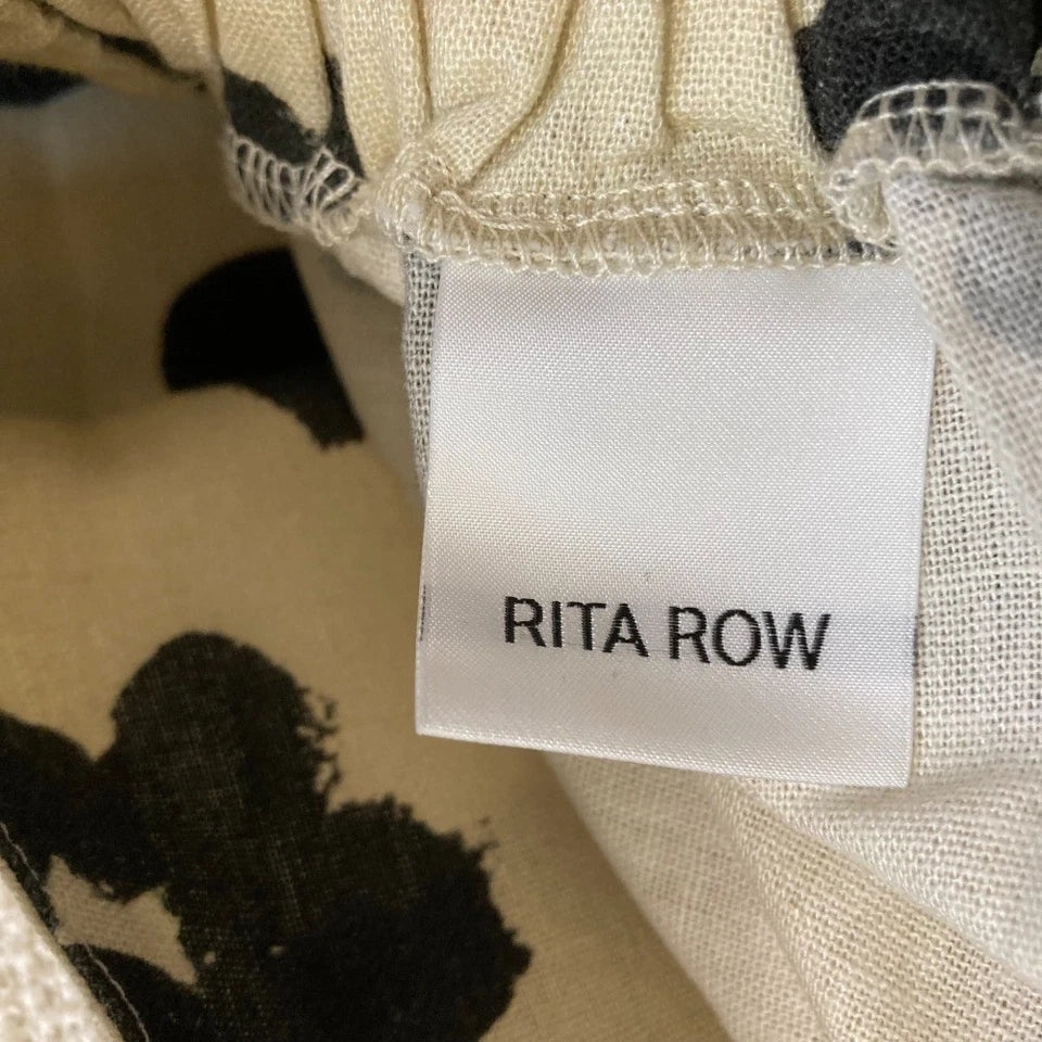 RITA ROW JAPAN. Beige, Black Pop Floral Sleeveless Print Dress
