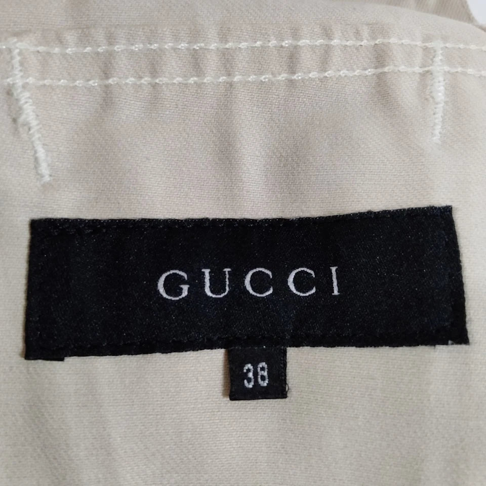 Gucci Italy. Beige/Light Brown Cotton Jacket