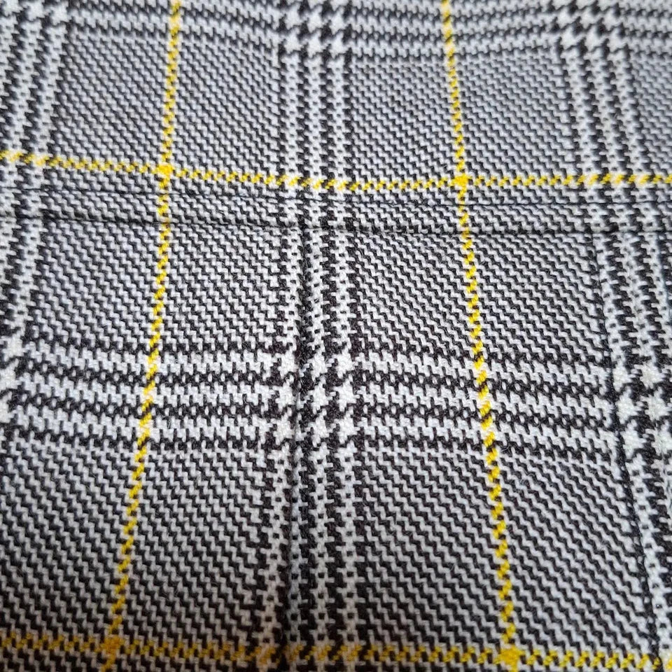 MIU MIU ITALY. Vintage Pristine Cream Glenn Plaid Pattern Dark Brown Skirt