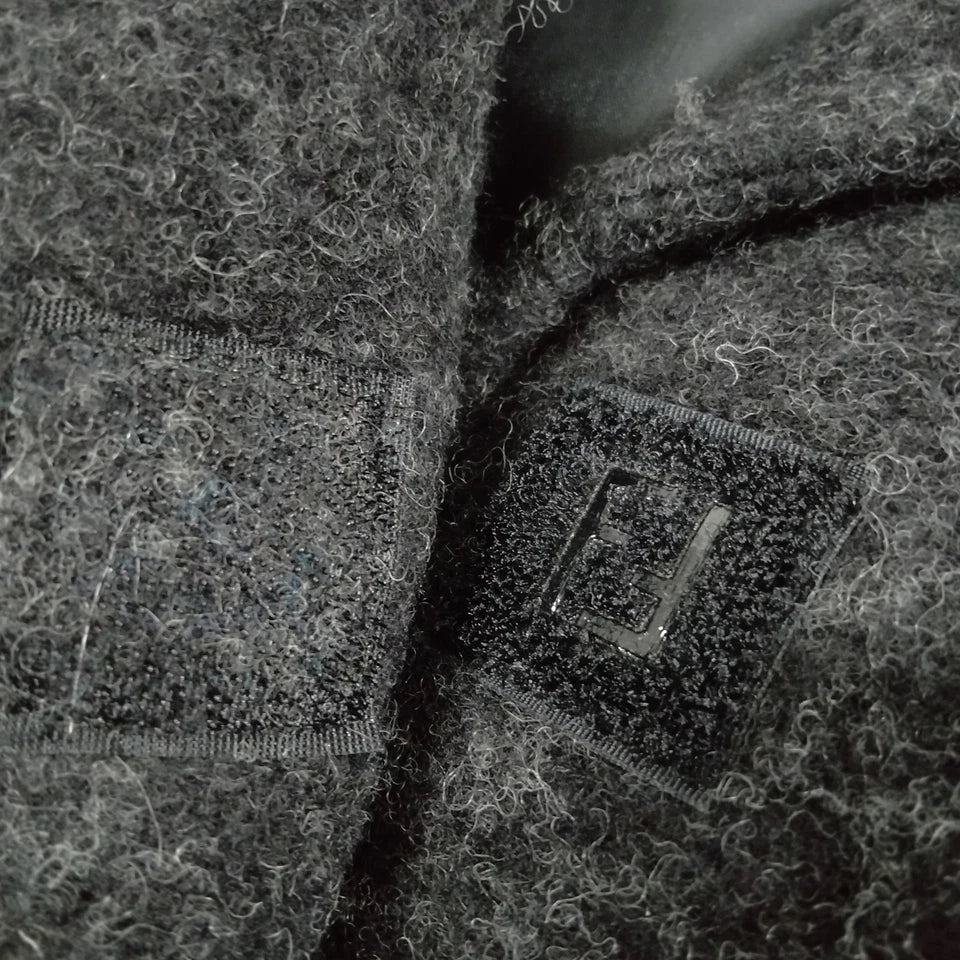 Fendi Italy. Black Wool, Polyester Coat