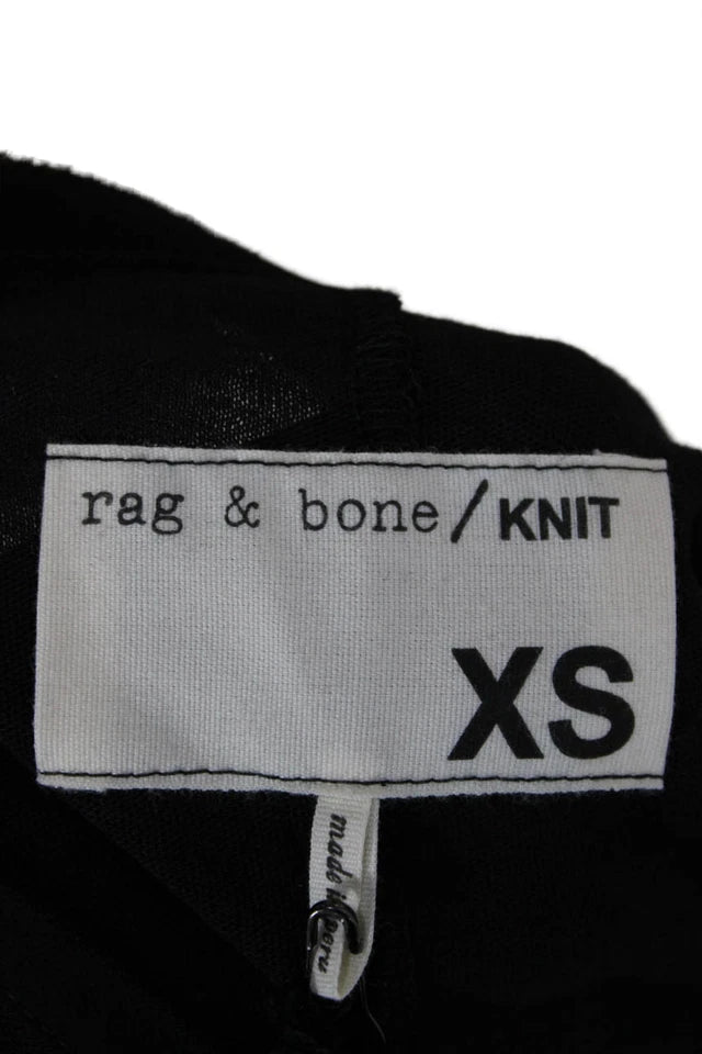 Rag & Bone NY. Black Cotton Sleeveless Round Neck Tan Mini Dress