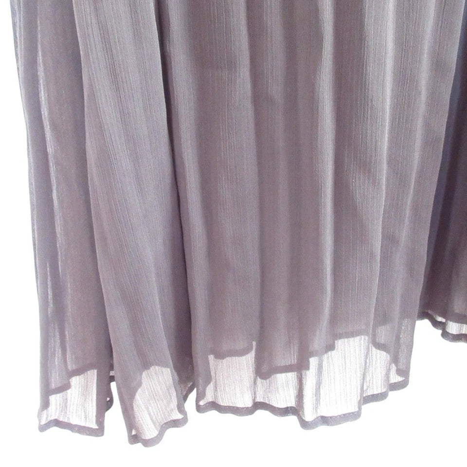 nano universe JAPAN. LB.03 Charcoal Color Semi-Sheer Pleated Dress