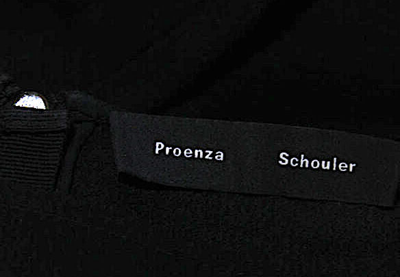 Proenza Schouler NY. Black Crepe Boat Neck Long Sleeve Blouse Top