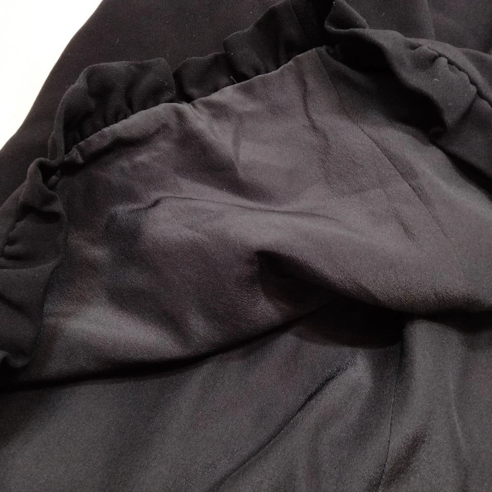 Miu Miu Italy. Black PolyTech Fabric Fit/Flare Vintage Skirt