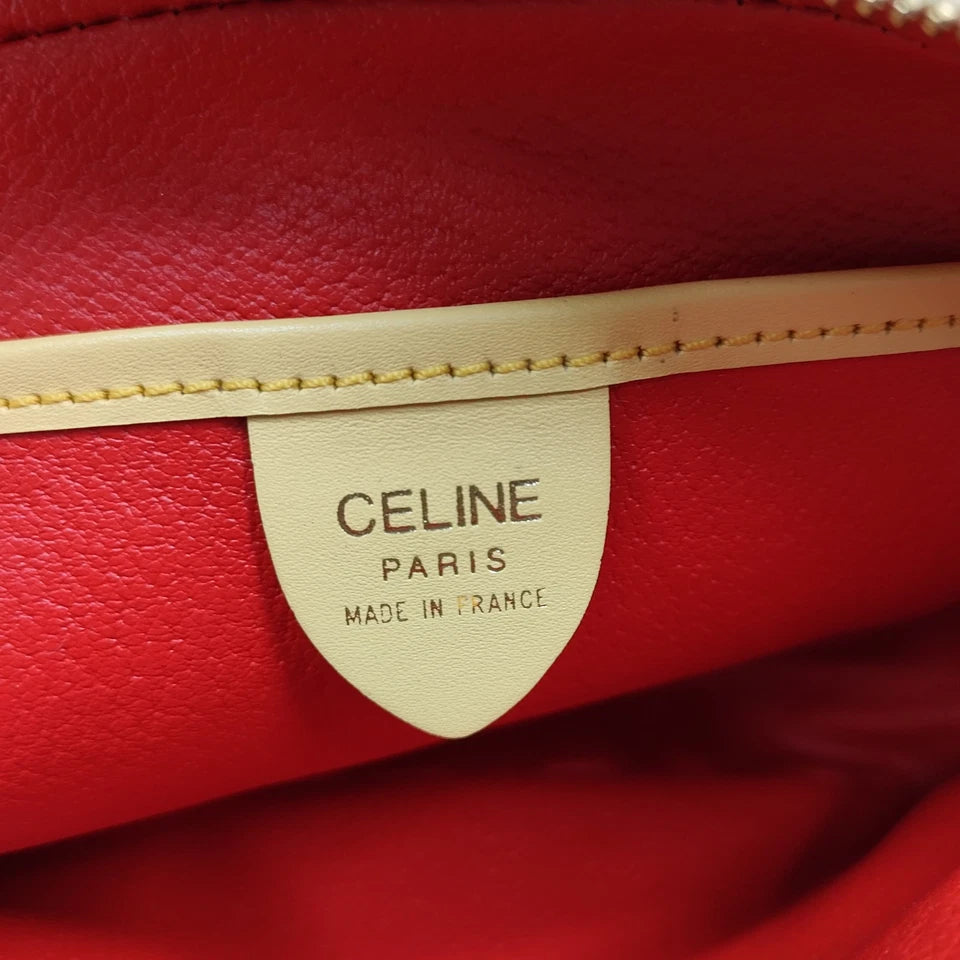 CELINE PARIS. Yellow Leather Gold Plated Hardware