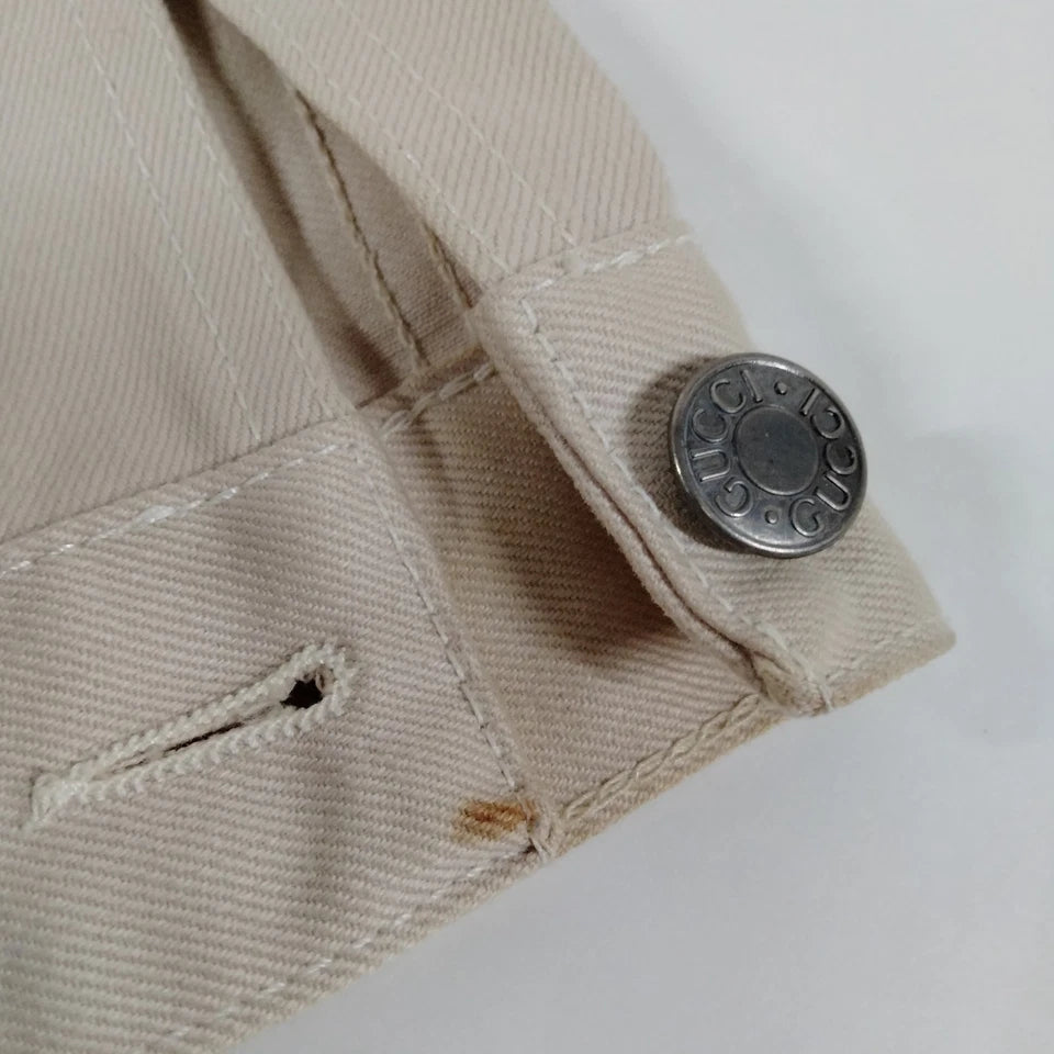 Gucci Italy. Beige/Light Brown Cotton Jacket
