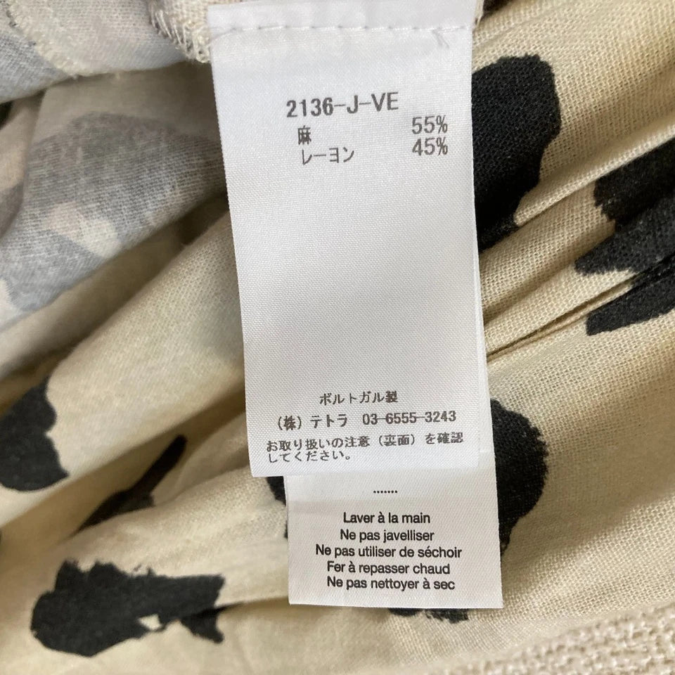 RITA ROW JAPAN. Beige, Black Pop Floral Sleeveless Print Dress