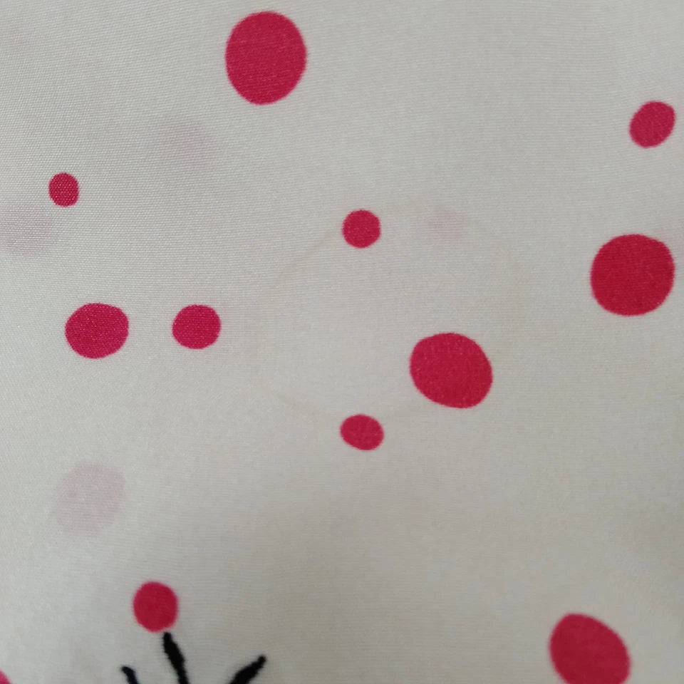 CHRISTIAN DIOR PARIS. White Silk w/Red Dots Sleeveless Top