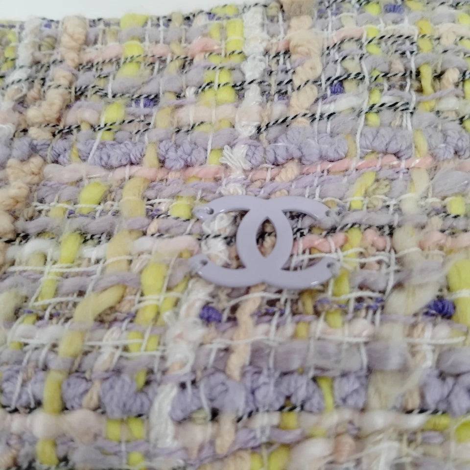 Chanel Paris. Multi-Color Light Weight Tweed Cotton Rayon Wool Skirt