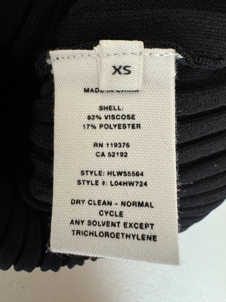 Helmut Lang New 2 4 US 40 IT XS S Black Stretch Bodycon Midi Dress