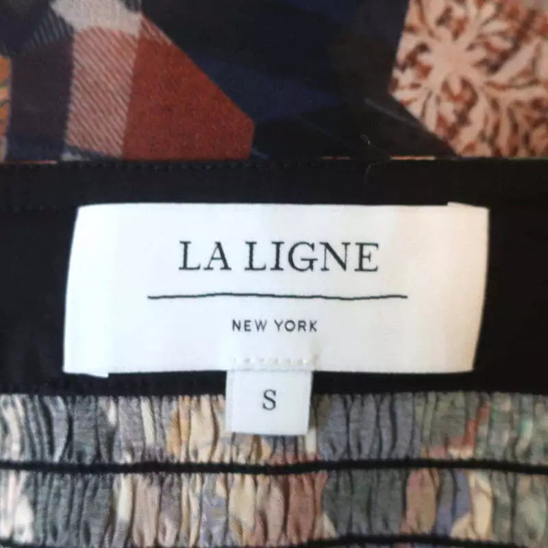 La Ligne NY. Maria Patchwork Floral Print Balloon Sleeve Midi Dress