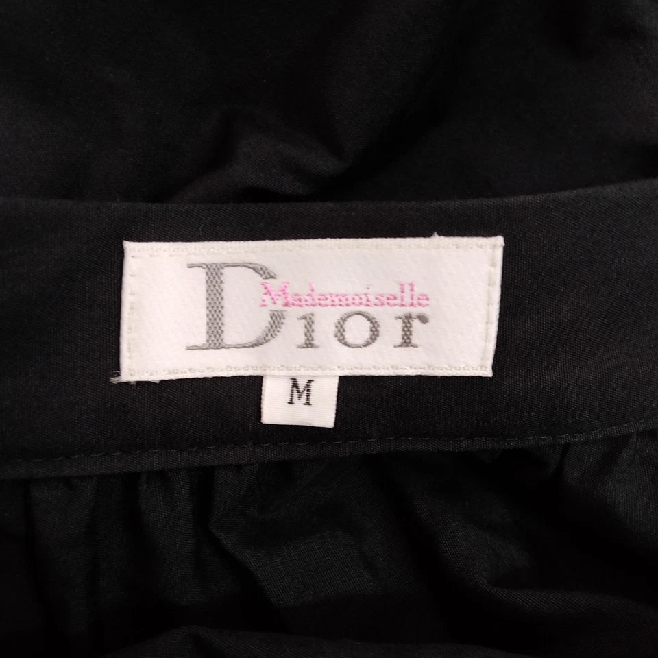 Christian Dior Paris. Black/White Accent Cotton Flare Skirt