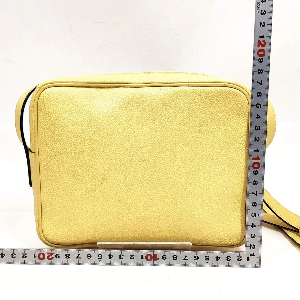 CELINE PARIS. Yellow Leather Gold Plated Hardware