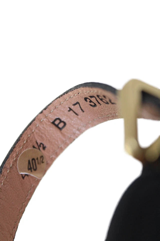 Robert Clergerie PARIS. Black Leather Ankle Strap Open-Toe Heels Size 9.5