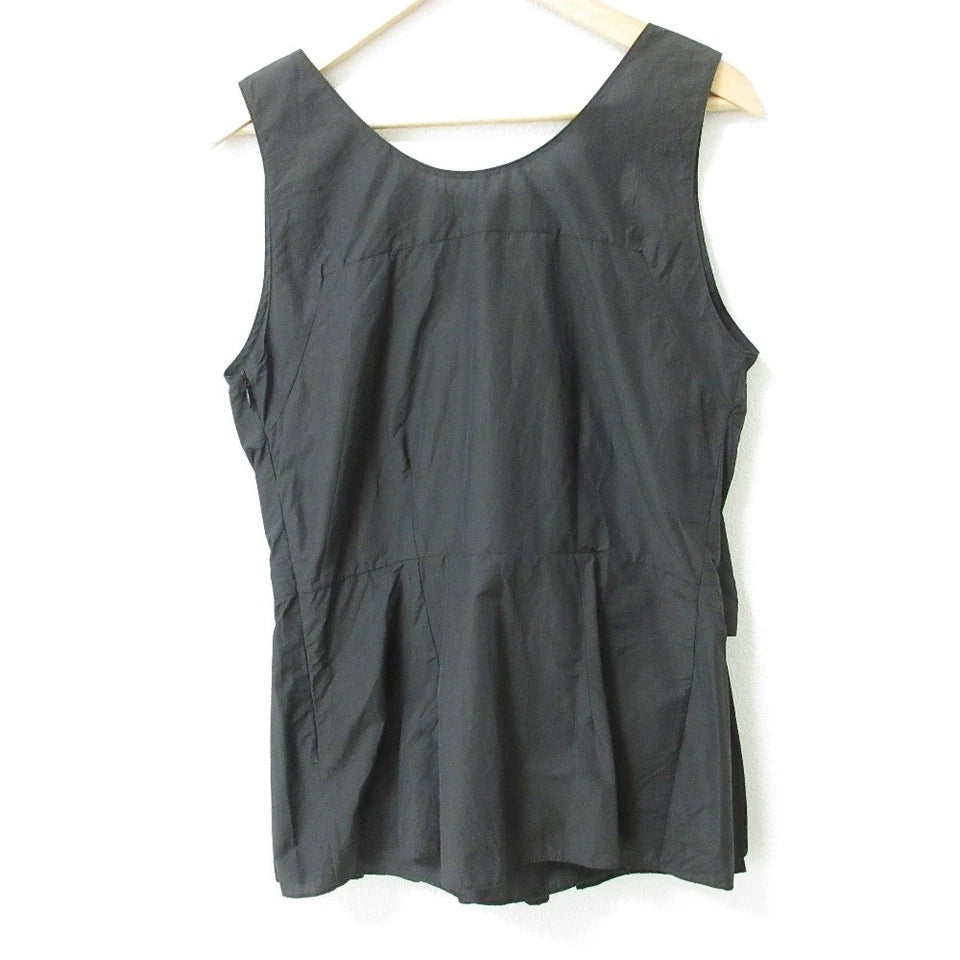 MARNI Italy. Charcoal Gray Cotton Blend Tiered Sleeveless Blouse