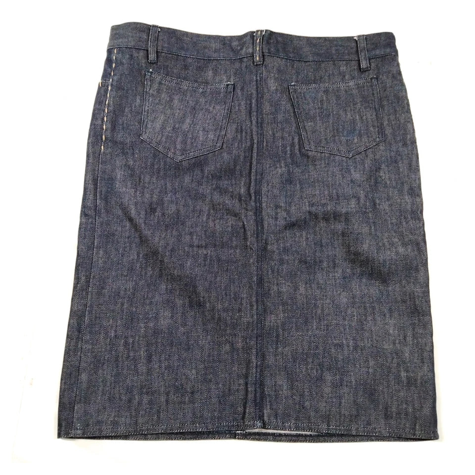 Fendi Italy. Dark Blue Cotton Denim Skirt