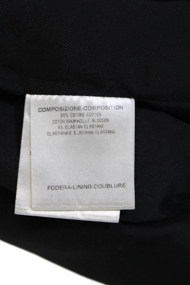 Gucci Italy. Black Cotton Zippered Belted Casual Mini Skirt