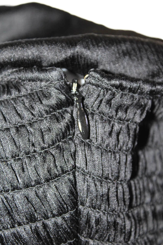 Ulla Johnson NY Black Silk Tiered Ruffled V-Neck Mid-Calf Dress