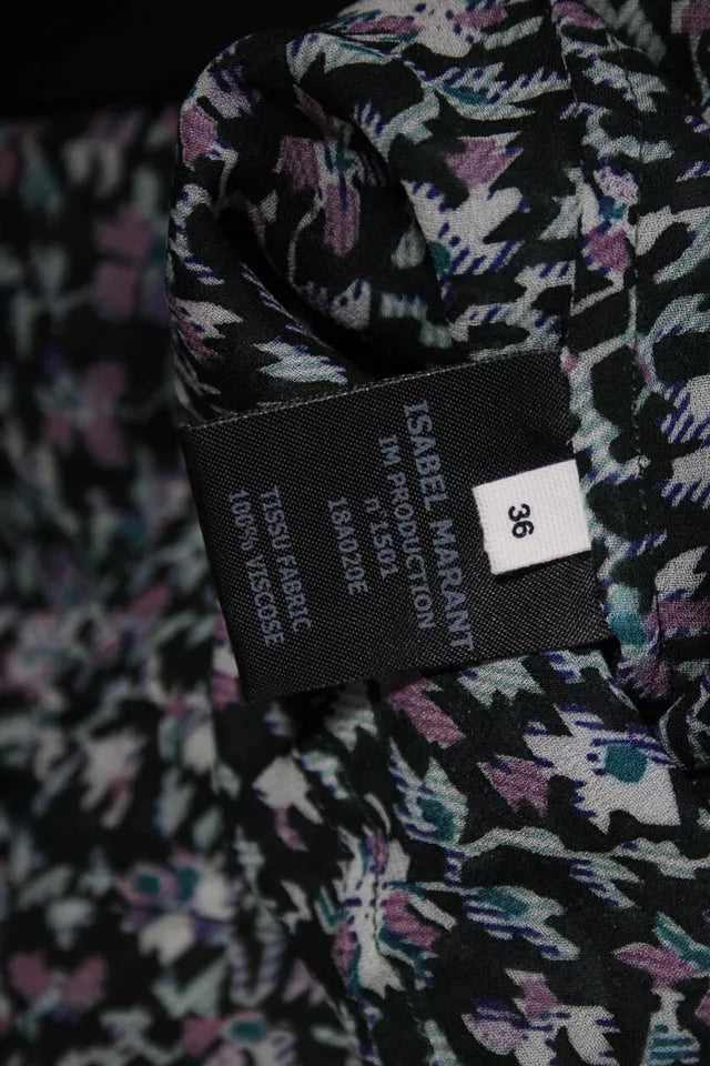 Etoile Isabel Marant Paris. Blue, Purple Asymmetric Tiered Midi Skirt