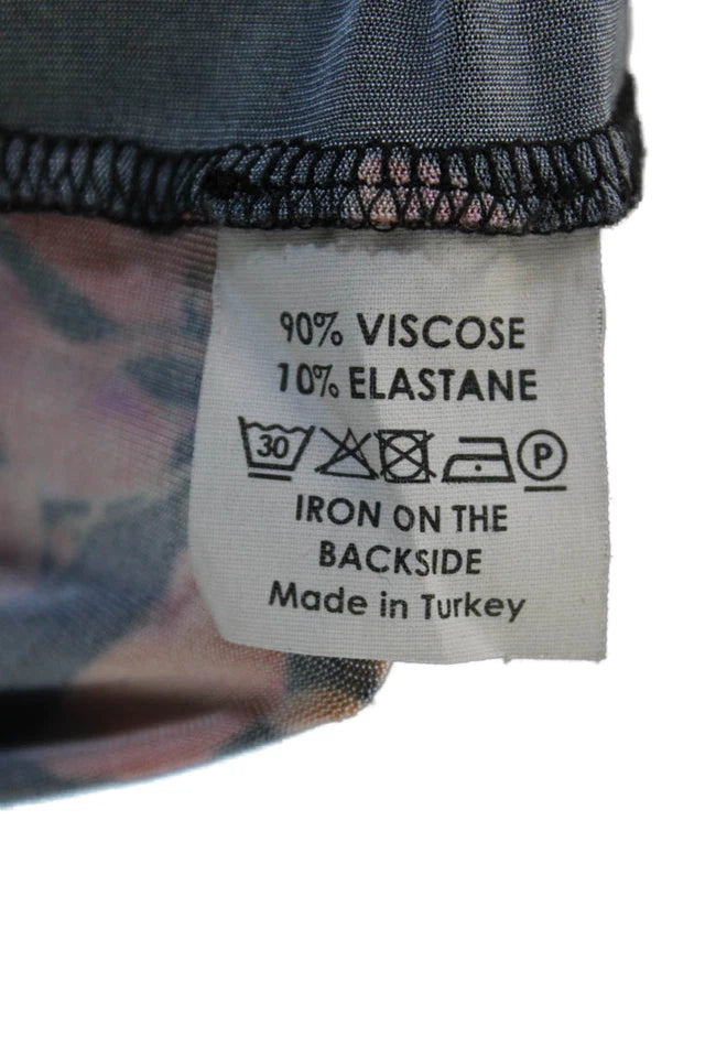 Dries Van Noten Belgium. Black/Red Floral Print Turtleneck Blouse