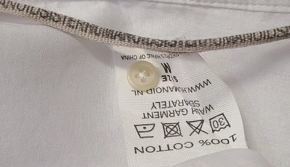 HUMANOID NETHERLANDS. Sister White Lightweight Cotton Long Sleeve Button Front Shirt Dress