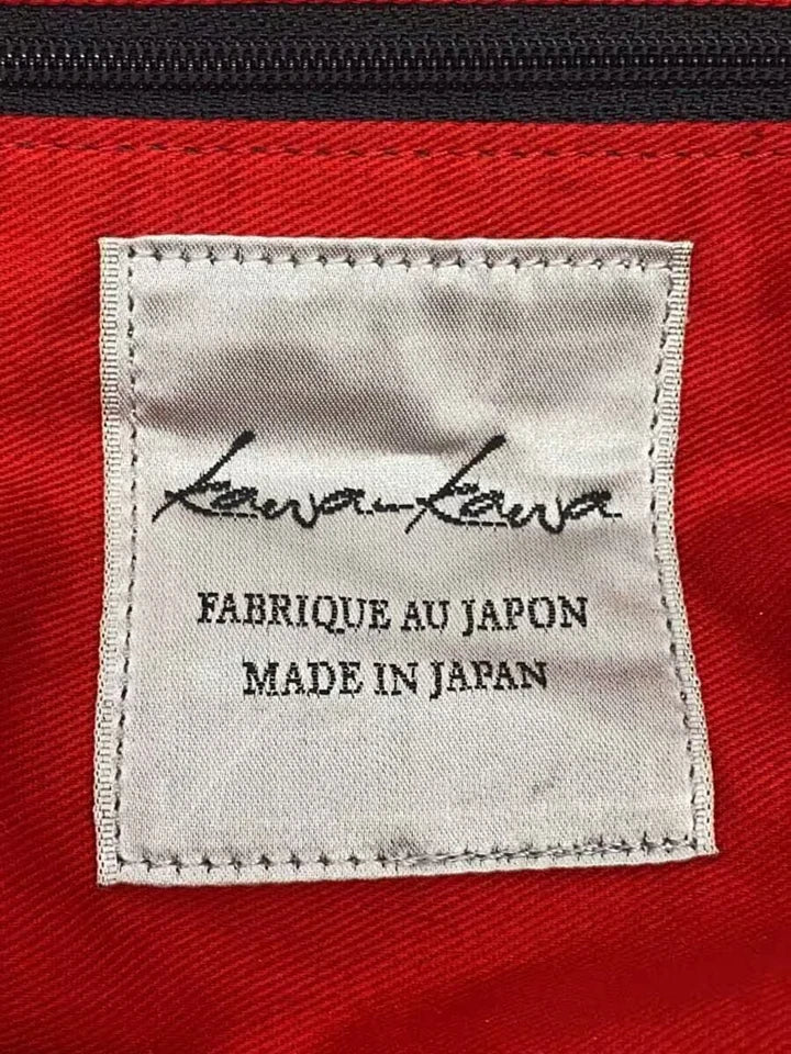 Kawa-Kawa Japan. Black Luxury Leather handbag, tote bag, shoulder bag