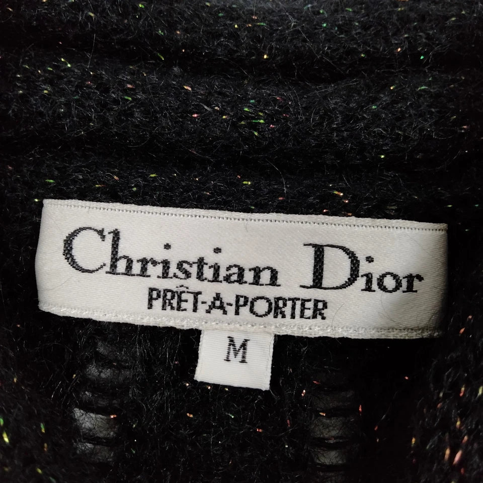 Christian Dior Paris. Black Wool/Nylon Blend Top