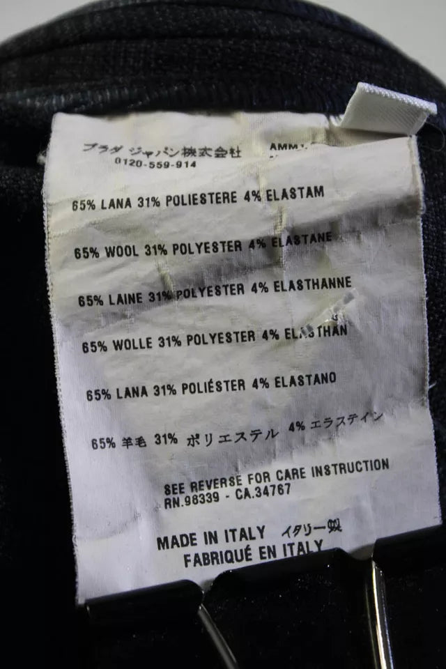 Miu Miu Italy. Black Wool Plaid Button Down Jacket / Blazer