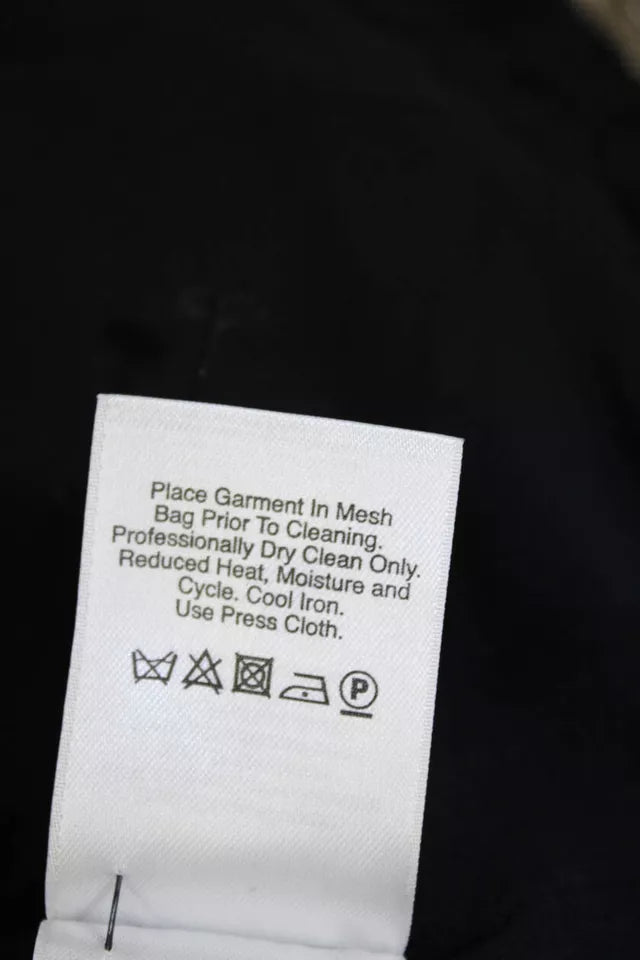 DKNY Black Collared Long Sleeves Lined One Button Lace Jacket