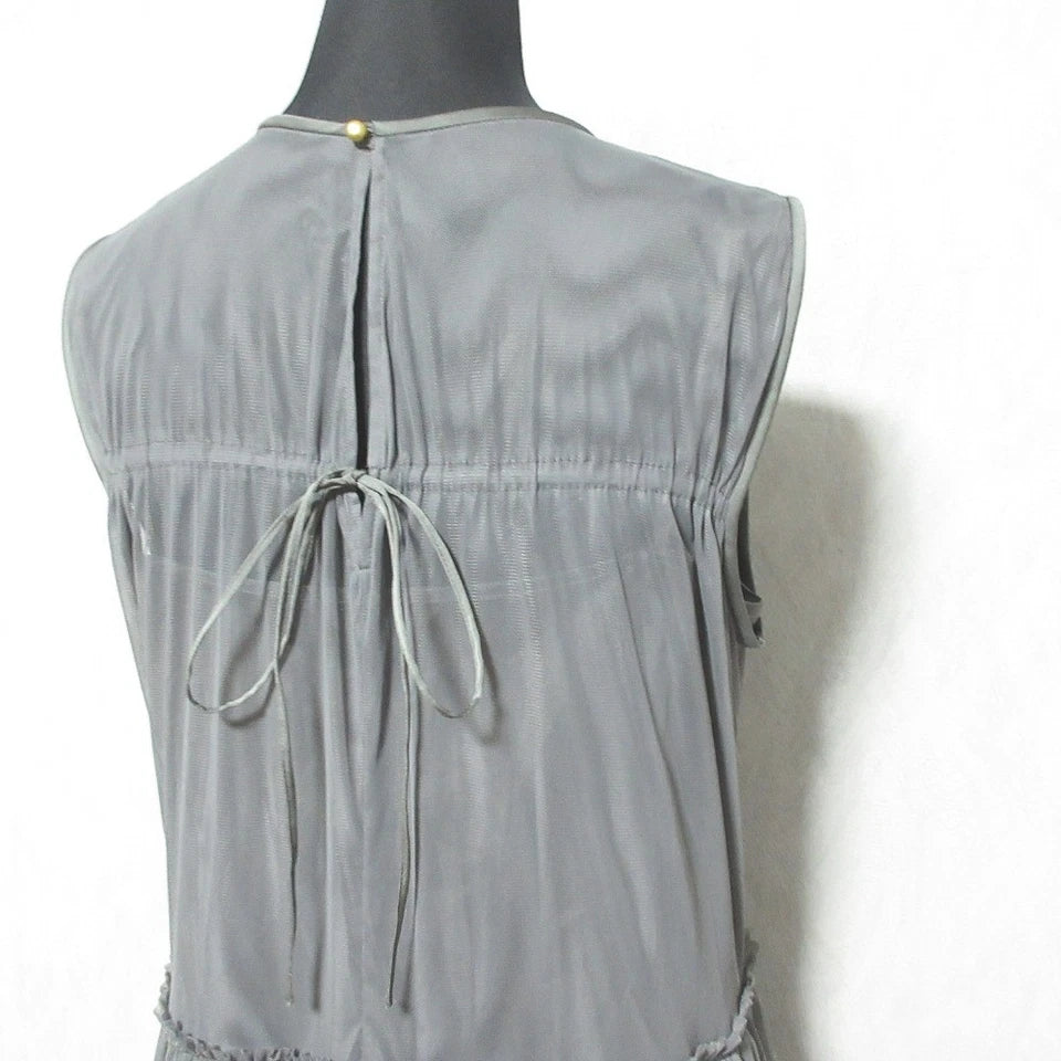 SLOBE IENA JAPAN. 23AW COLLECTION. Grey habi Tulle Ruffle Tiered Dress