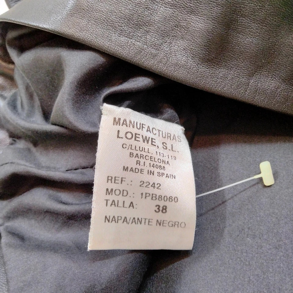 Loewe Madrid. Black Lambskin Leather Sleeveless Top