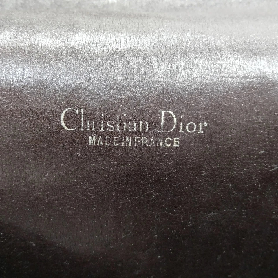Christian Dior Paris. Brown Canvas and Leather Logo Shoulder Bag