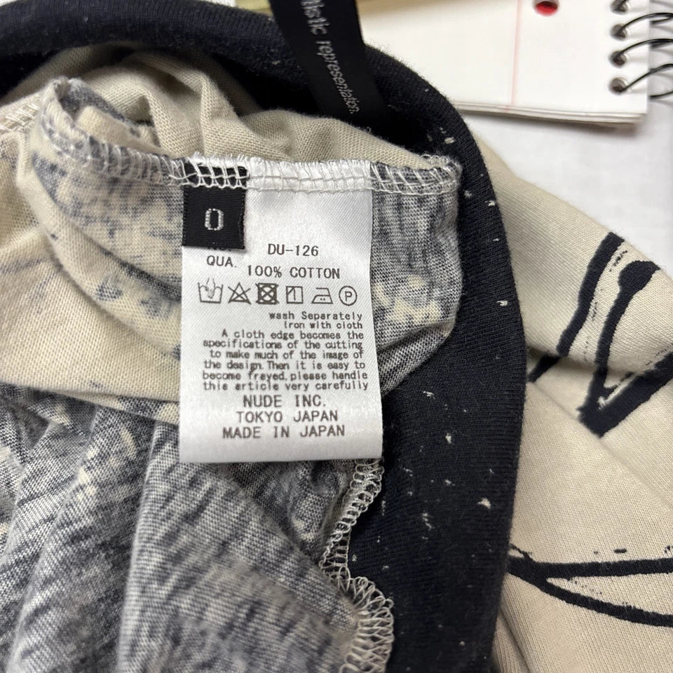 Masahiko Maruyama Japan. nude. Distortion 3. Black/Tan Abstract Cotton Skirt