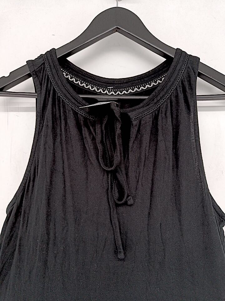 FatFace London UK. Tanya Sarne Vintage Black Viscose Sleeveless Tank Style Maxi Dress