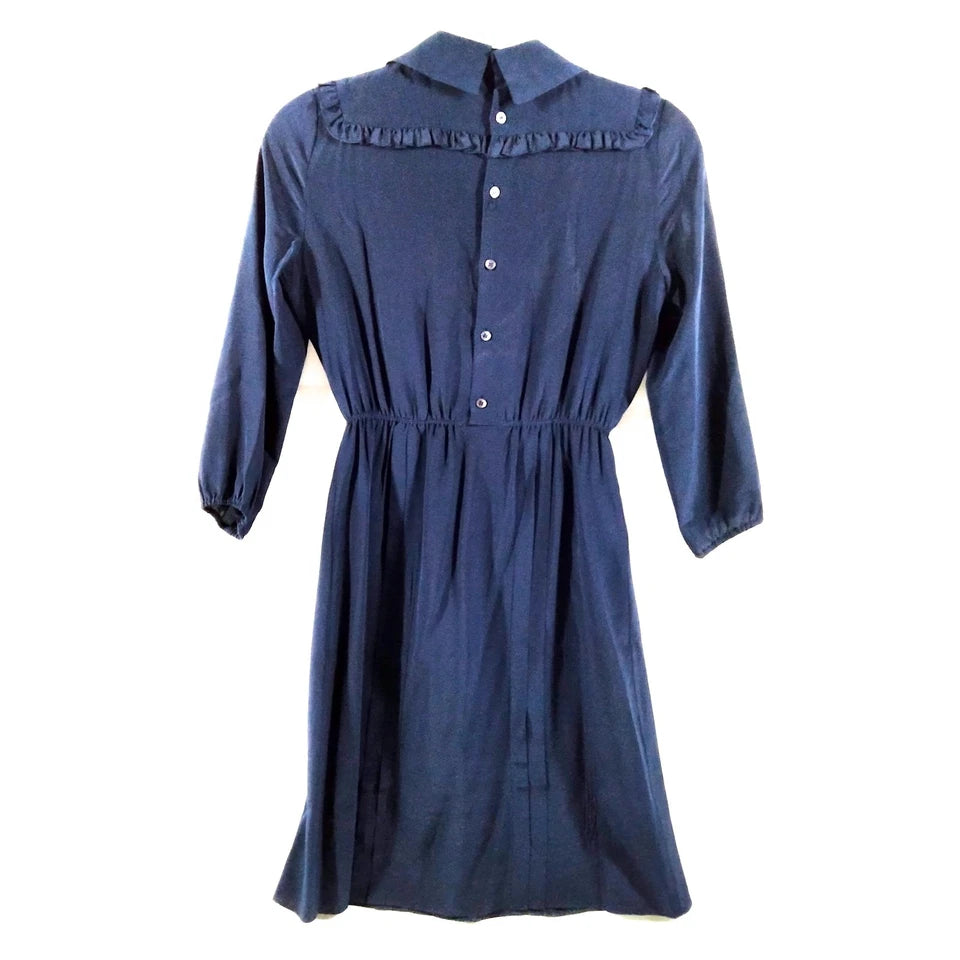 Miu Miu Italy. Vintage Navy Blue Silk Dress