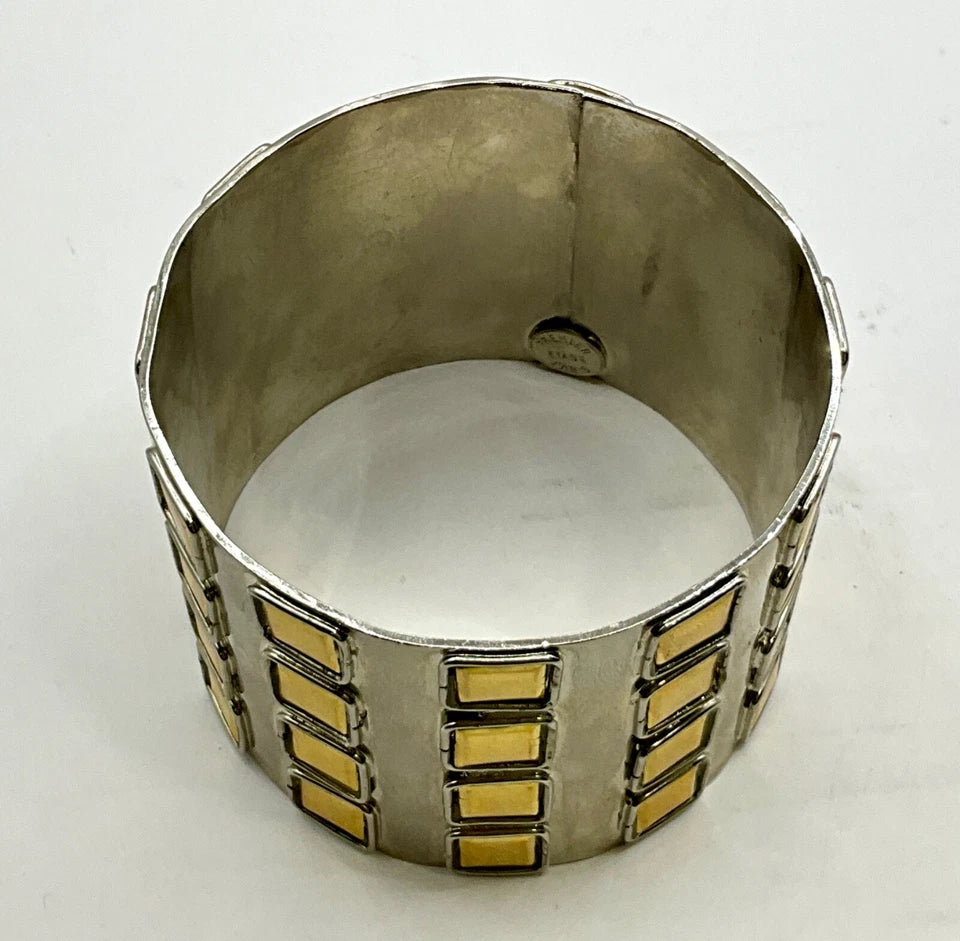 Premier Etage Paris. Vintage Silver And Gold Bangle Bracelet
