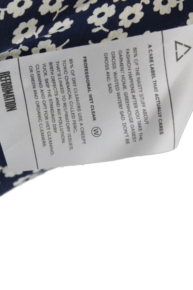 Reformation NY. Blue/White Floral Print Viscose A Line Wrap Skirt