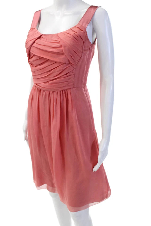 Philosophy di Alberta Ferretti Italy. Pink Acetate Fit & Flare Dress