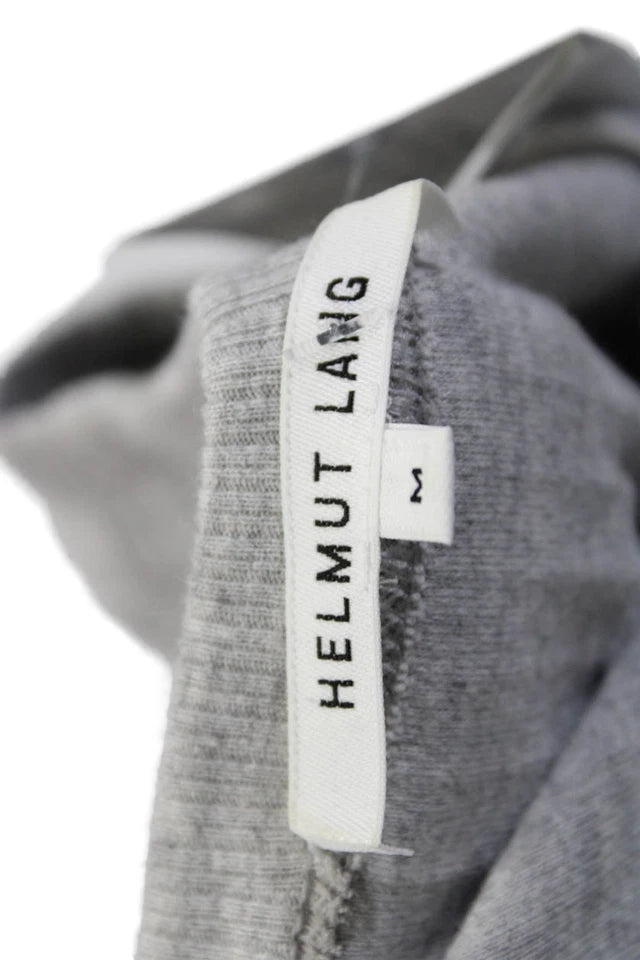 Helmut Lang NY. Gray Cotton Short Sleeve Cut Out Accents Ribbed Knit T-shirt Dress