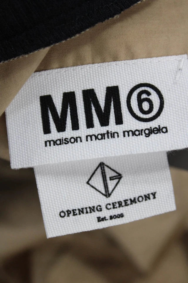 Maison Margiela Paris. MM6 Beige/Gold/Black Cowl Neck Colorblock Sheath Zip Dress