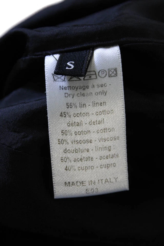 Joseph LONDON. Black Linen Long Sleeve Buttoned Blazer