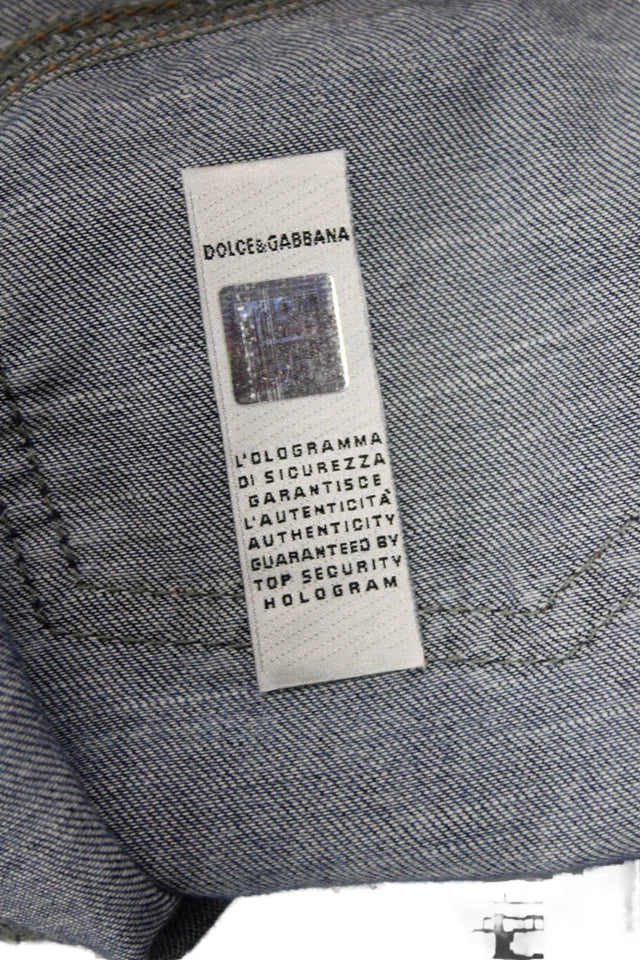 Dolce & Gabbana Italy. D&G Blue Cotton Denim Knee Length Pencil Skirt