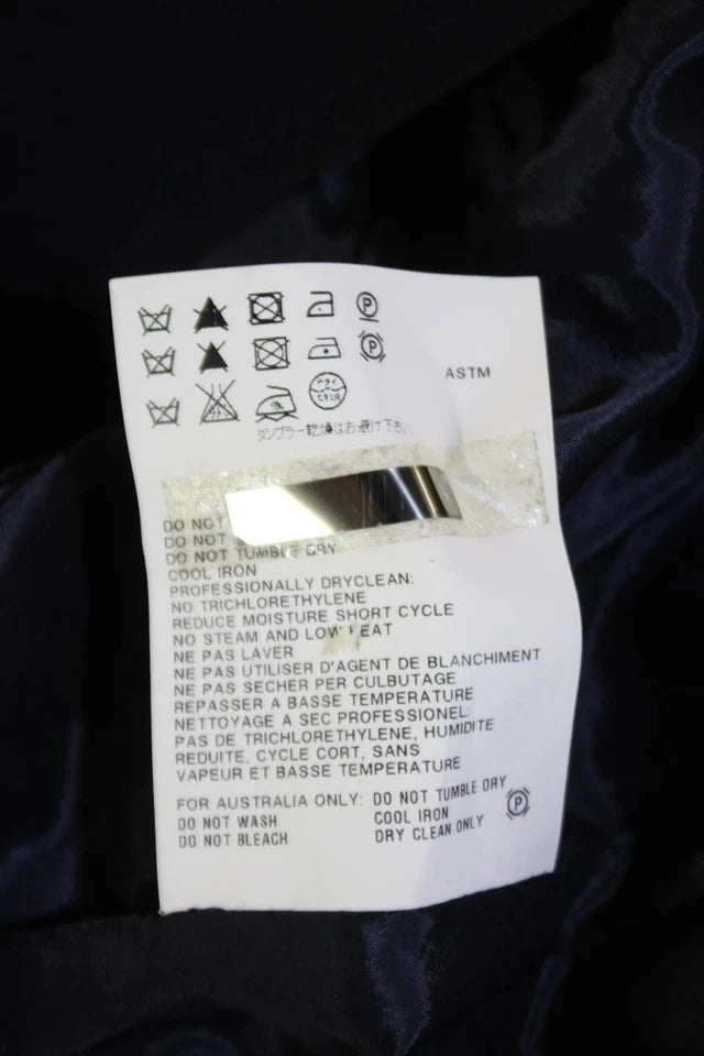 Jil Sander Navy Blue Acetate V-neck Cut-Out Back, Sleeveless Lined Shift Dress