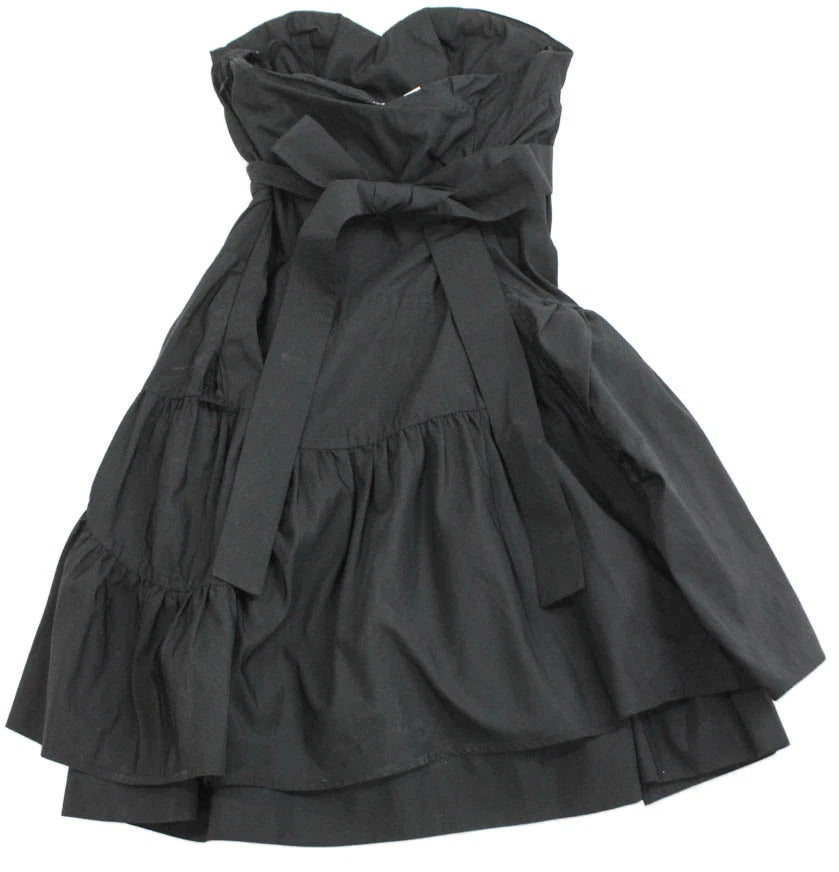 Miu Miu Italy. Fit & Flare Sweetheart Black Sleeveless Short Dress