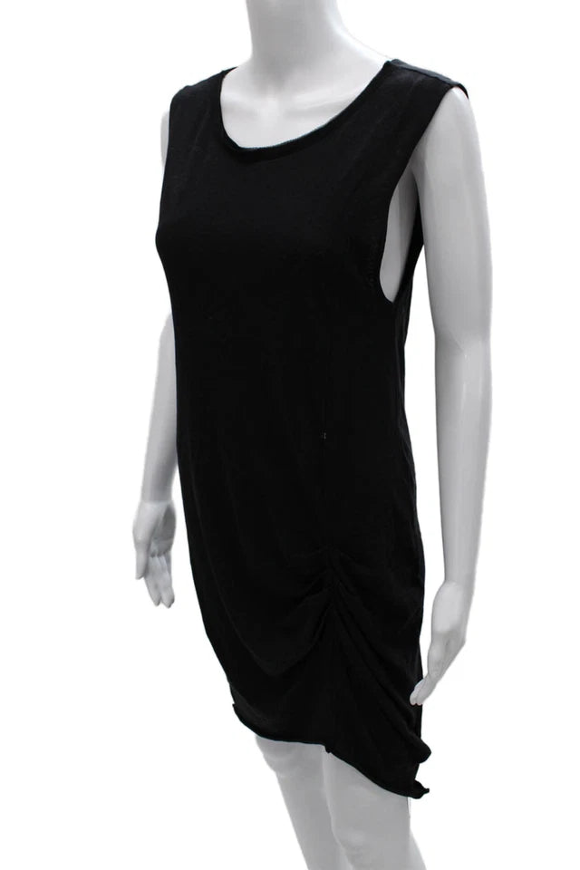Rag & Bone NY. Black Cotton Sleeveless Round Neck Tan Mini Dress